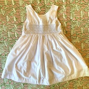 Jeanine Johnsen Girl’s Smocked Dress, White, Size 4